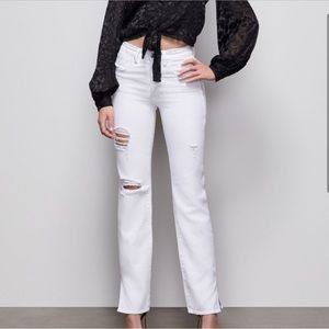 GOOD AMERICAN GOOD BOY WHITE JEANS 10